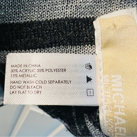 Michael Michael Kors Metallic Black and White Scarf 60x9 - Picture 6 of 14